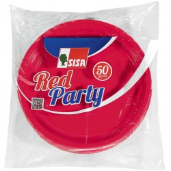 Sai piatti fondo red party pz.50
