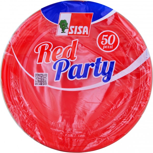 Sai piatti piano red party pz.50 Sai piatti piano red party pz.50
