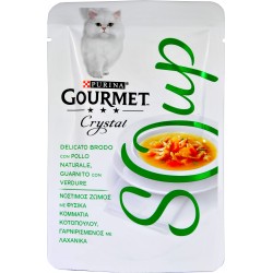 PURINA GOURMET CRYSTAL SOUP Gatto Delicato Brodo con Pollo Naturale,Verdure Busta 40 gr.