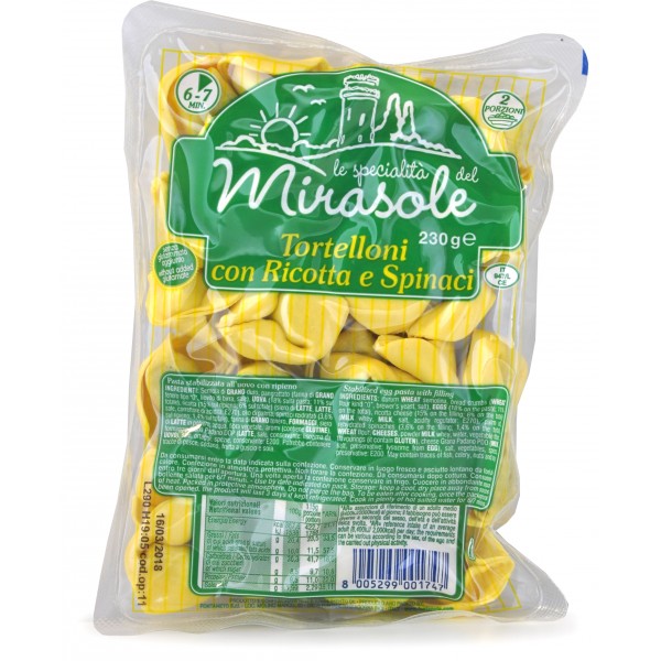 Mirasole tortelloni ricotta e spinaci gr.230