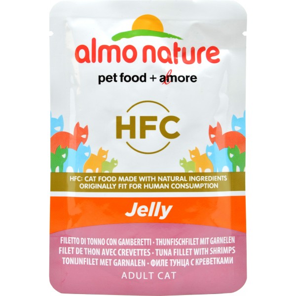 Almo nature busta jelli tonno e gamberetti gr.55