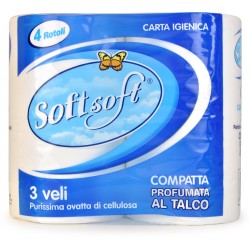 Soft Soft carta igienica x 4 blu talco