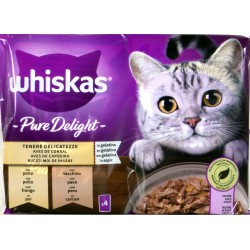 Whiskas Pure Delight Selezione Delicata - Tenerezze - in Gelatina 1+ Years 4 x 85 gr.