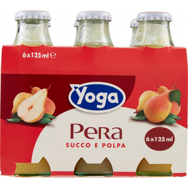 8 Confezioni Succo di Frutta Yoga - Optimum - Pera - Senza Zuccheri 3 x 200  ml - Yoga 