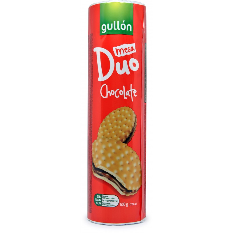 Gullon Mega Duo Chocolate Biscotto Ripieno Al Cioccolato Tubo gr.500