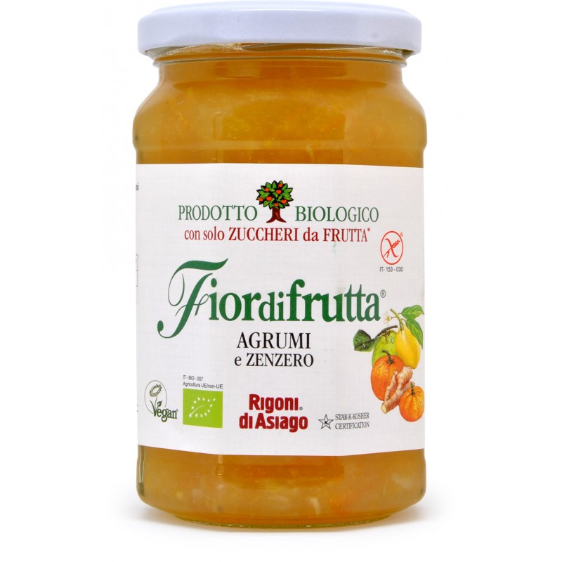 Rigoni di Asiago Fiordifrutta Agrumi e Zenzero confettura bio 340 gr. Rigoni di Asiago Fiordifrutta Agrumi e Zenzero confettura bio 340 gr.