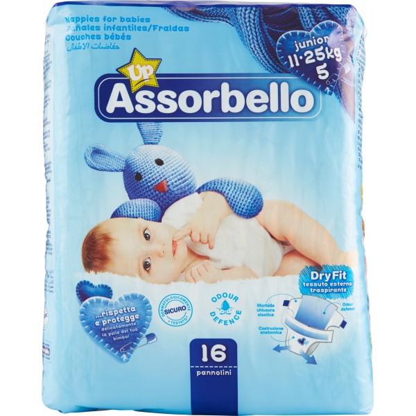 Assorbello Dryfit Up junior 11-25 kg (taglia 5) 16 pz