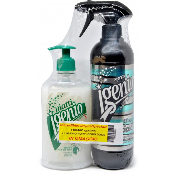 Igenio bipack spray acciaio+piatti al mandarino ml.1250 Igenio bipack spray acciaio+piatti al mandarino ml.1250