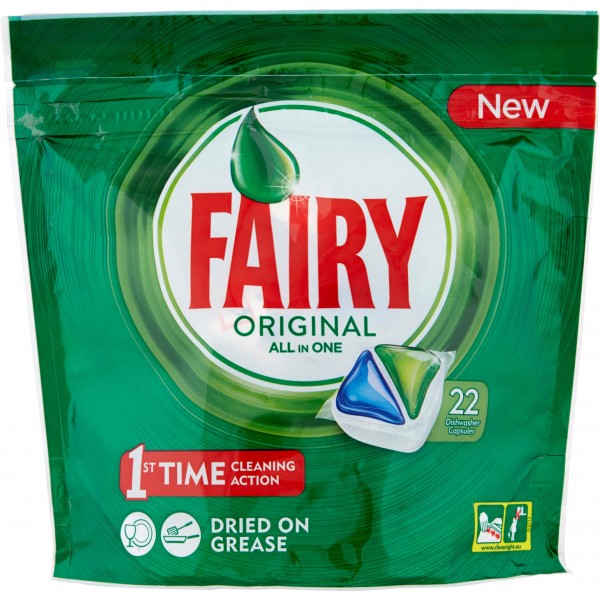Fairy Original Detersivo in Caps per Lavastoviglie, Confezione da 22 pastiglie