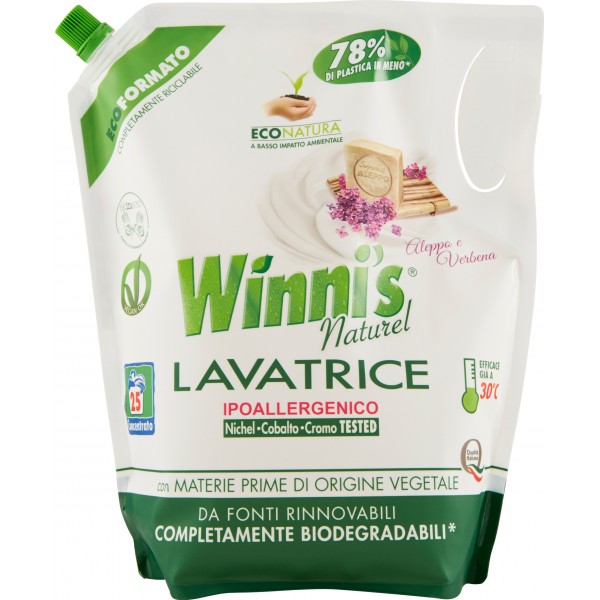 Winni's detersivo lavatrice aleppo-verbena ricarica lt.1,5