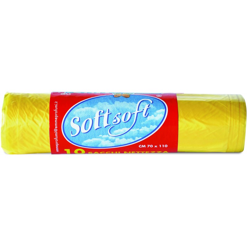 Soft Soft sacchetti pattumiera giallo cm.110x70 10pz Soft Soft sacchetti pattumiera giallo cm.110x70 10pz