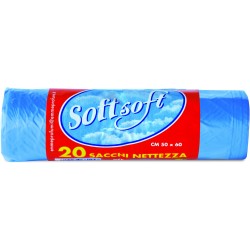 Soft Soft sacchi pattumiera azzurro cm.50x60 pz.20