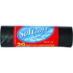 Soft soft sacchi pattumiera nero cm.50x60 pz.20