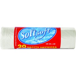 Soft soft sacchi pattumiera trasparenti cm. 50x60 pz.20