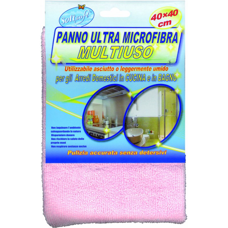 Soft Soft panno multiuso microfibra rosa cm.40x40 Soft Soft panno multiuso microfibra rosa cm.40x40
