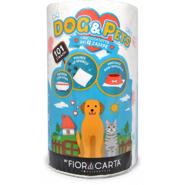 Fior carta asciugatutto dog&pets monorotolo Fior carta asciugatutto dog&pets monorotolo