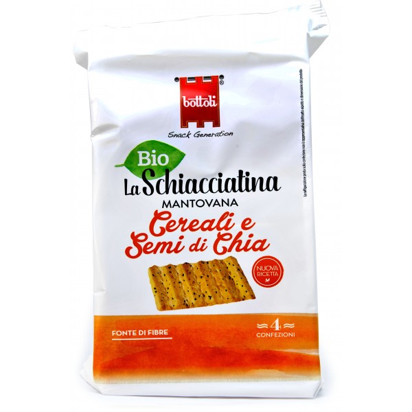 Bottoli Bio la Schiacciatina Mantovana Cereali e Semi di Chia 4 x 37,5 gr.