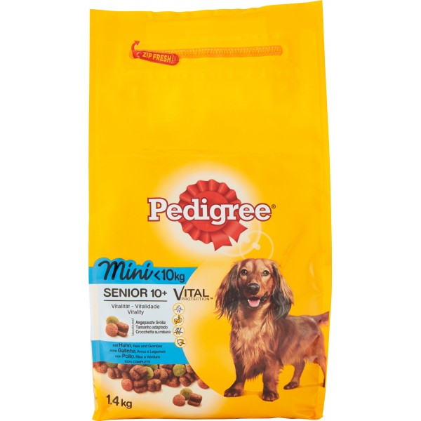 Pedigree Vital Protection Mini Senior 10+ con Pollo, Riso e Verdure 1,4 kg