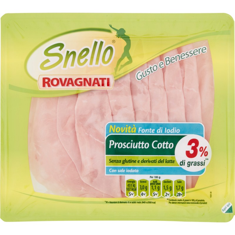Rovagnati Snello Prosciutto Cotto Affettato In Confezione da gr. 110