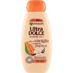 Garnier Ultra Dolce Shampoo 2in1 al latte di Vaniglia e polpa di Papaya per capelli lunghi, 300 ml.