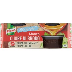 Knorr Cuore di Brodo Manzo -25% di sale senza glutine 4 x 28 gr.