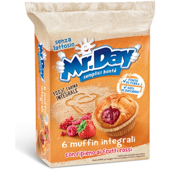Mr. Day muffin integrali ai frutti rossi x6 gr.252
