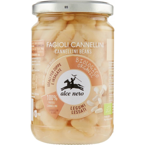 Alce nero Legumi Lessati Fagioli Cannellini Bio 300 gr.