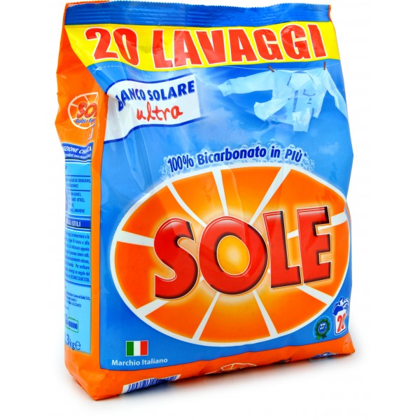 Sole Detersivo Bianco Solare In Polvere Sacco da 20 Lavaggi kg. 1,3
