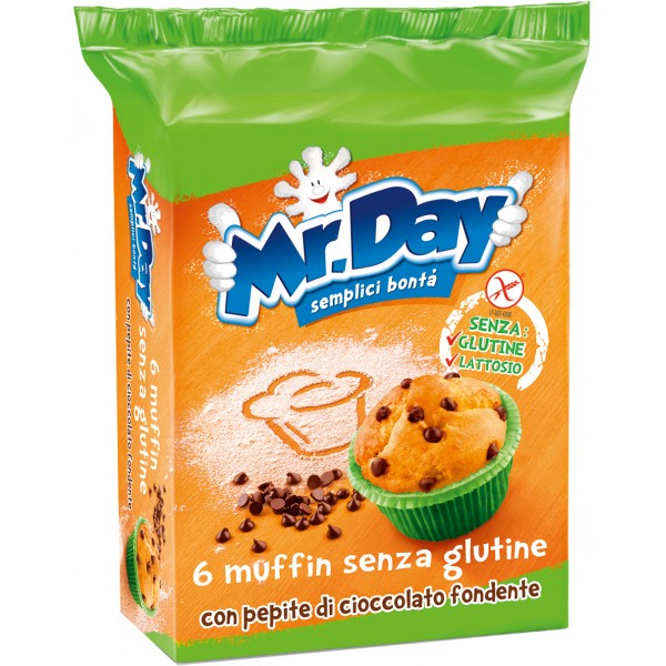 Mr Day Muffin Senza Glutine Con Gocce Di Cioccolato Conf. 6 Merendine