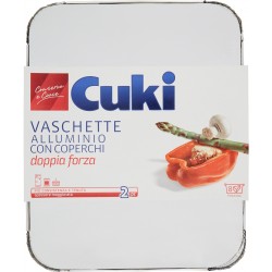Cuki Conserva e Cuoce Vaschette alluminio con coperchi 8porzioni - 2 pz (R98)