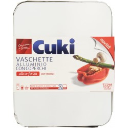 Cuki Conserva e Cuoce Vaschette Alluminio con Coperchi 6 porzioni 2 pz (RS90L)