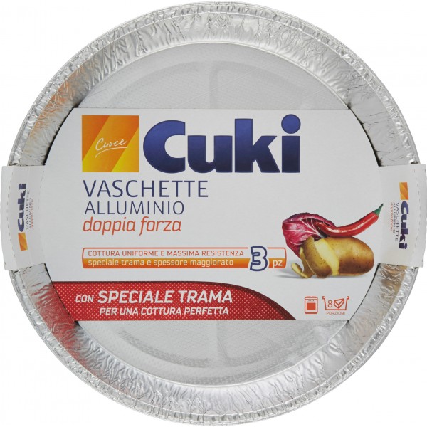 Cuki Cuoce Vaschette Alluminio TG59 8 Porzioni 3 pz