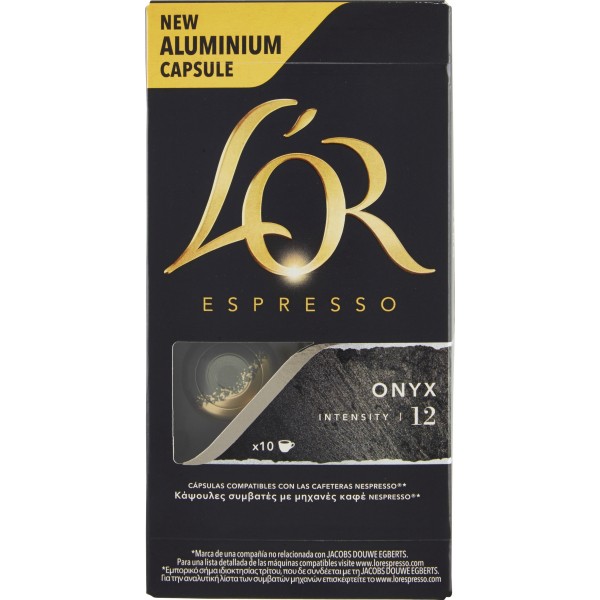 L'OR Espresso Onyx 12 10 Capsule 52 gr. L'OR Espresso Onyx 12 10 Capsule 52 gr.
