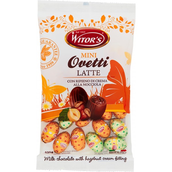 Witor's Mini Ovetti Latte con Ripieno di Crema alla Nocciola 125 gr.
