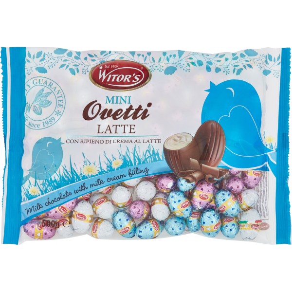 Witor's Mini Ovetti Latte con Ripieno di Crema al Latte 500 gr.