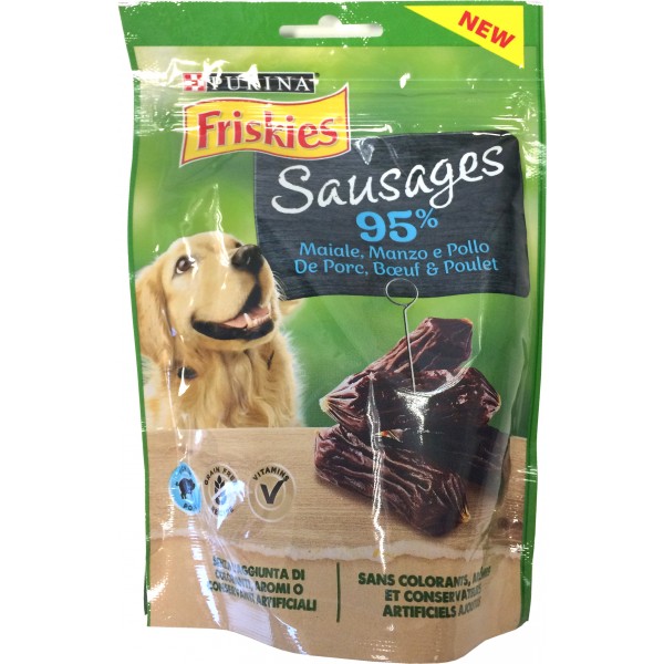 Friskies sausages maiale manzo e pollo gr.70