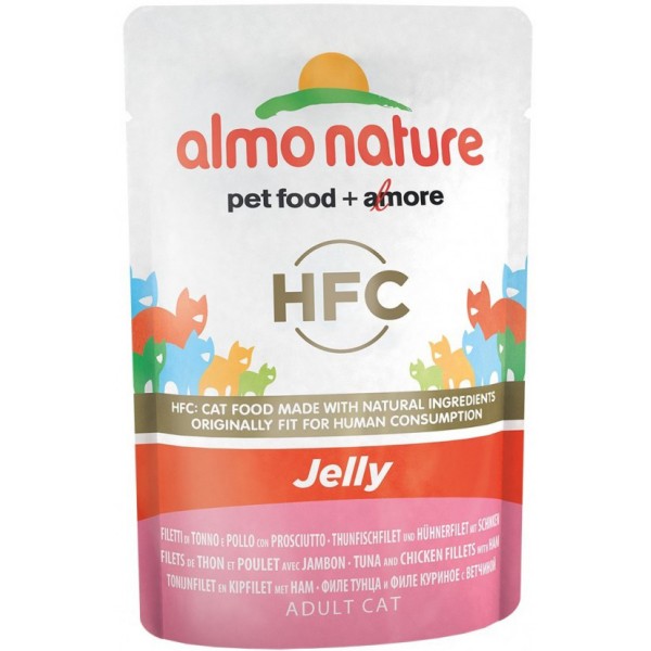Almo nature Classic Jelly Adult Cat filetti di tonno e pollo con prosciutto 55 gr. Almo nature Classic Jelly Adult Cat filetti di tonno e pollo con prosciutto 55 gr.