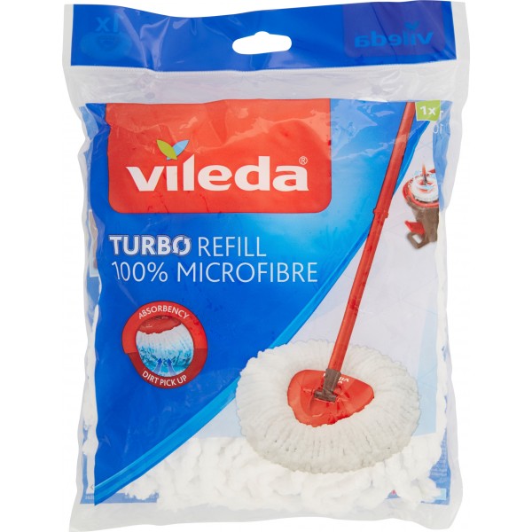 Vileda Turbo Refill 100% Microfibre Ricambio 1 Pezzo
