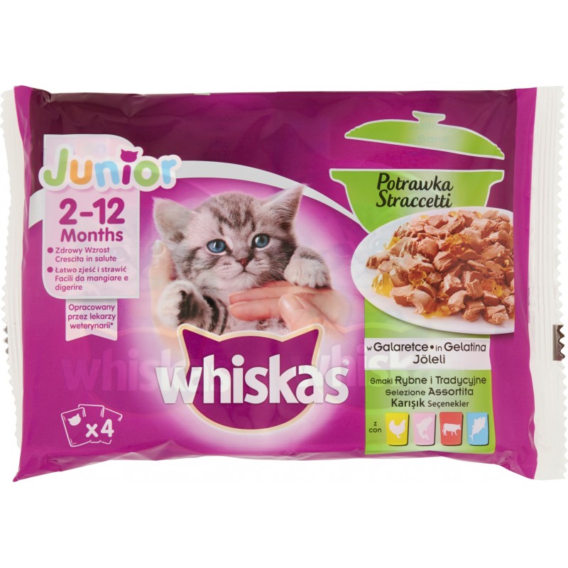 Whiskas Junior Cibo Per Gatti Gusti Misti Con Gelatina gr.85 x4