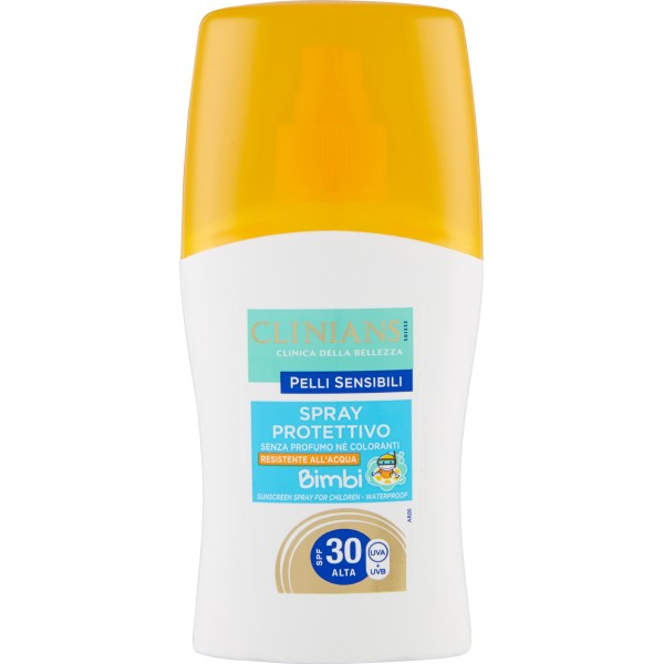 Clinians Pelli Sensibili Spray Protettivo Bimbi SPF 30 Alta 150 mL.