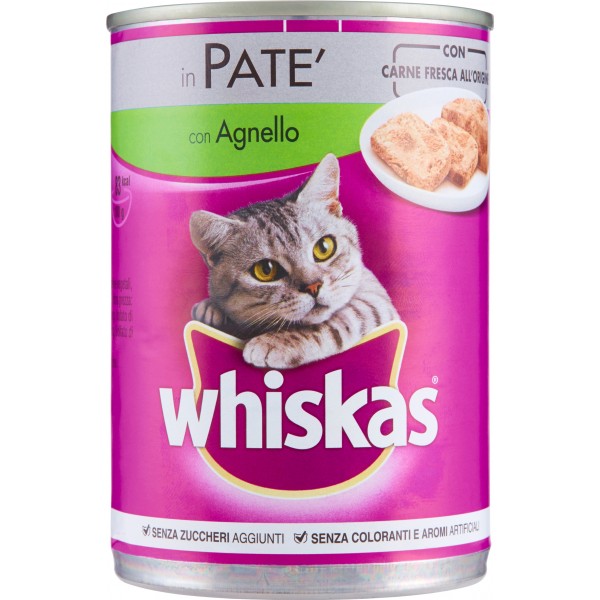 Whiskas in Patè con Agnello 400 gr.