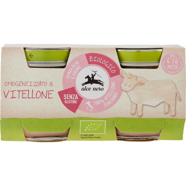 alce nero Omogeneizzato di Vitellone 2 x 80 gr.