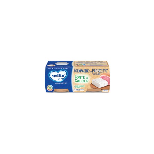 Mellin Formaggino con Prosciutto* Omogeneizzato 2 x 80 gr.