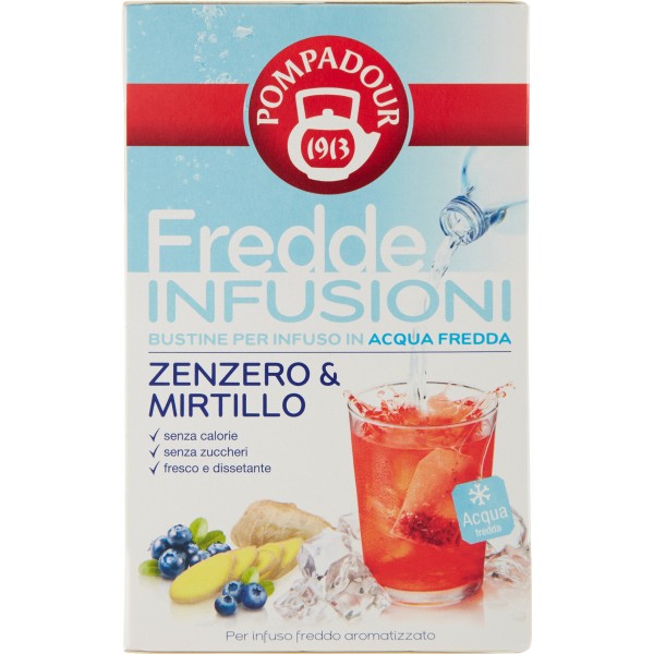 Pompadour Fredde Infusioni Zenzero & Mirtillo 18 x 2,5 gr.