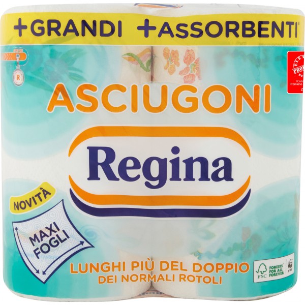 Regina Asciugoni 2 Pezzi Carta Cucina Assorbitutto