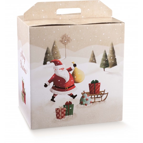 Scatola panettone + bottiglia cm.28x20x35 Santa Klaus Scatola panettone + bottiglia cm.28x20x35 Santa Klaus