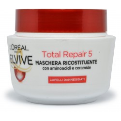 L'Oréal Paris Maschera Capelli Elvive Total Repair 5, Ricostituente per Capelli Sciupati ml.300