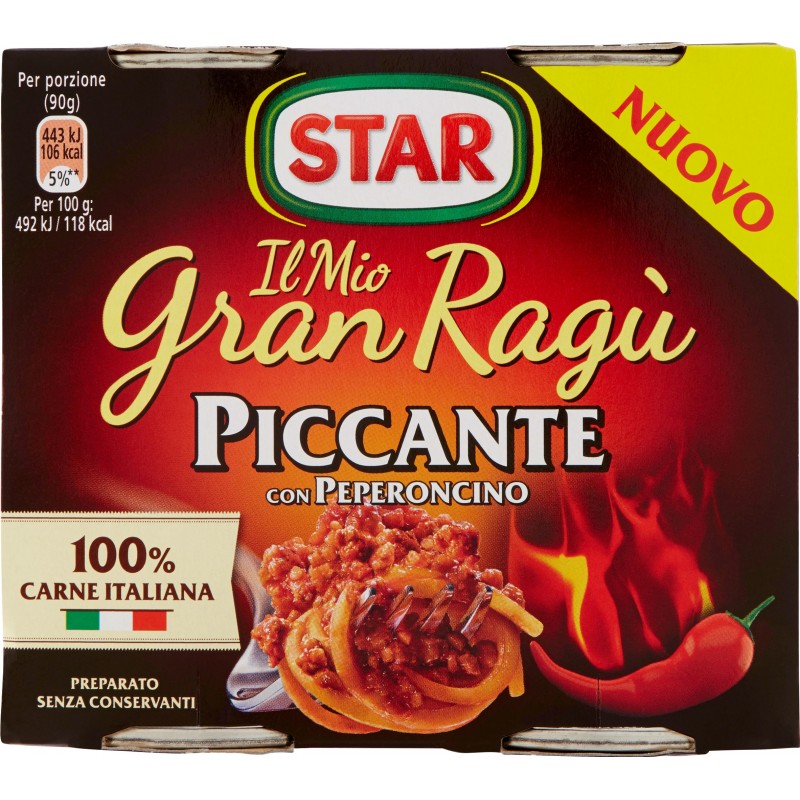 Star il Mio Gran Ragù Piccante con Peperoncino 2 x 180 gr.