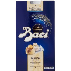 BACI PERUGINA BIANCO Cioccolatini ripieni al gianduia e nocciola intera scatola 200g