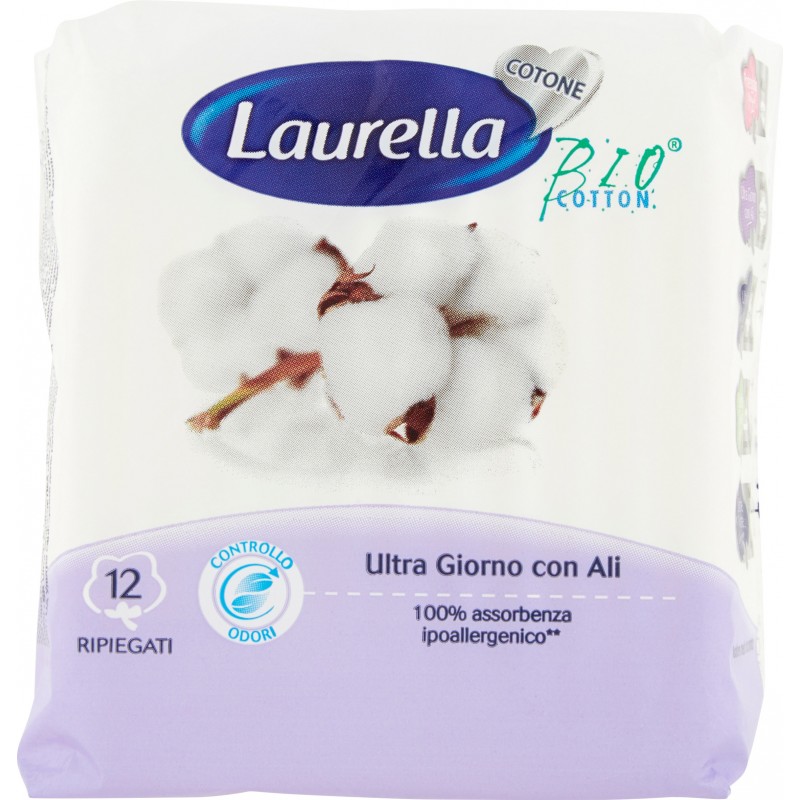 Laurella bio cotone ultra giorno con ali pezzi 12 Laurella bio cotone ultra giorno con ali pezzi 12